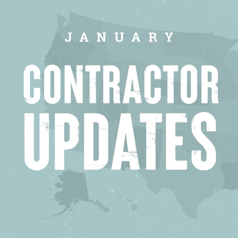 blue january contractor updates
